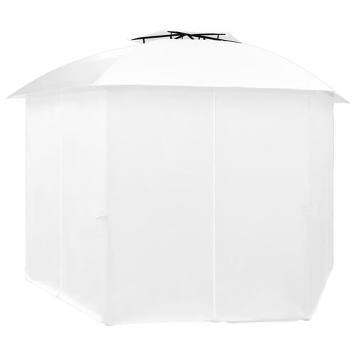 Havetelt med gardiner 360x312x265 cm 180 g/m² hvid