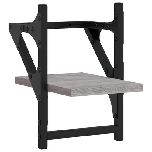 Væghylder med stænger 2 stk. 20x25x30 cm grå sonoma-eg