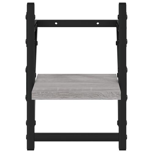 Væghylder med stænger 2 stk. 20x25x30 cm grå sonoma-eg