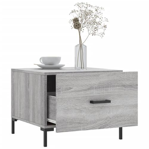 Sofaborde 2 stk. 50x50x40 cm konstrueret træ grå sonoma-eg