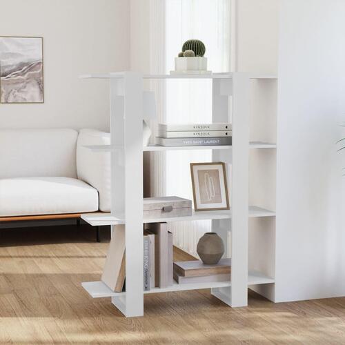 Bogreol/rumdeler 100x30x123,5 cm fyrretræ hvid