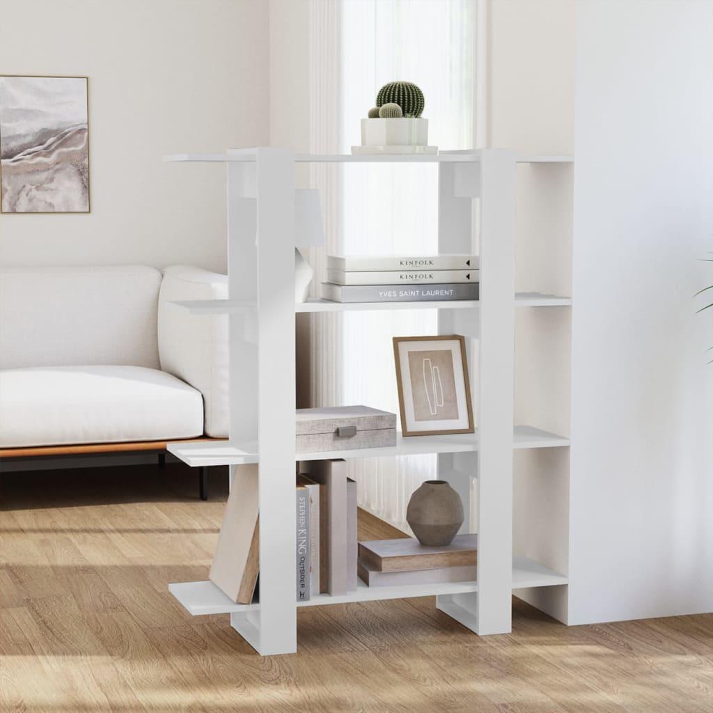 Bogreol/rumdeler 100x30x123,5 cm fyrretræ hvid