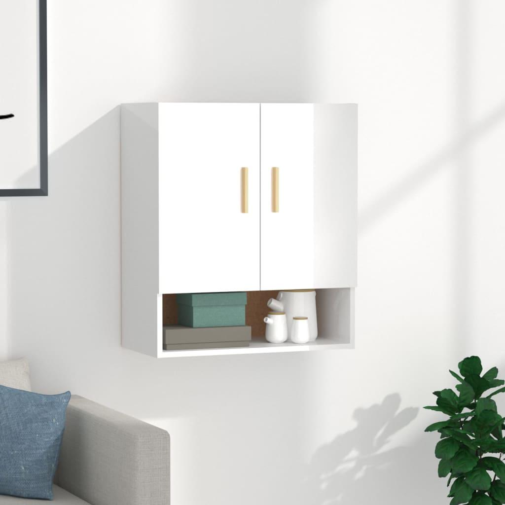 Vægskab 60x31x70 cm konstrueret træ hvid højglans