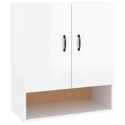 Vægskab 60x31x70 cm konstrueret træ hvid højglans