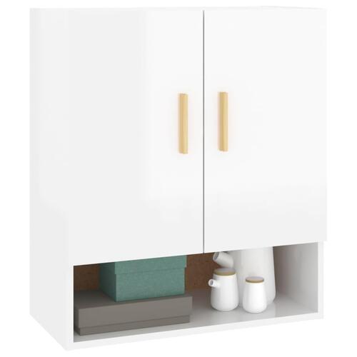 Vægskab 60x31x70 cm konstrueret træ hvid højglans