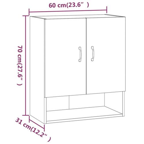 Vægskab 60x31x70 cm konstrueret træ hvid højglans