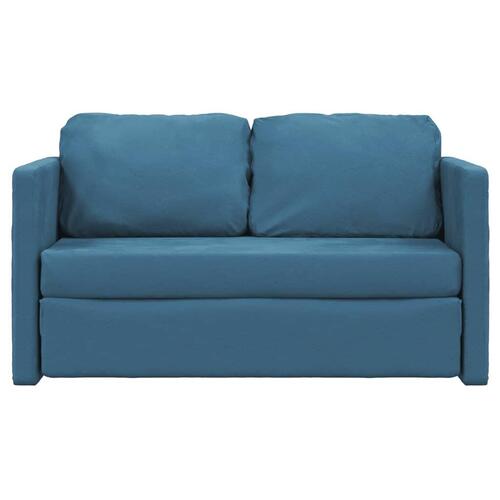 2-i-1 sovesofa 122x204x55 cm velour blå