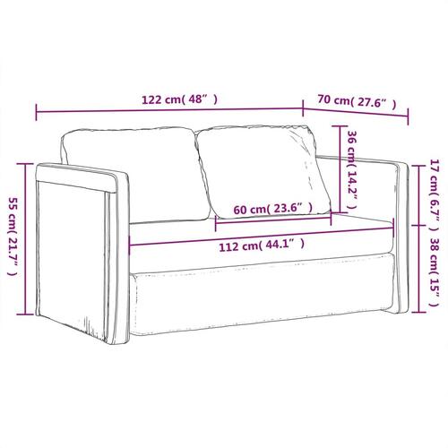 2-i-1 sovesofa 122x204x55 cm velour blå