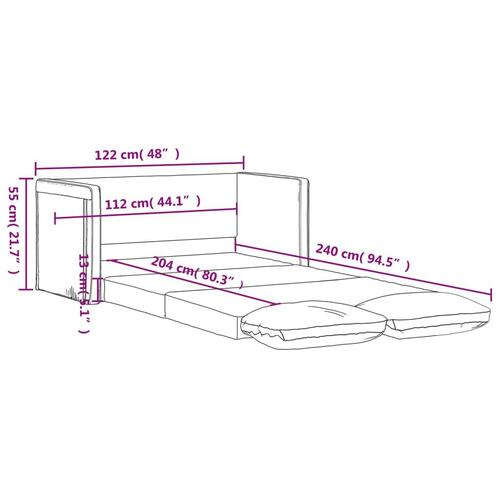 2-i-1 sovesofa 122x204x55 cm velour blå