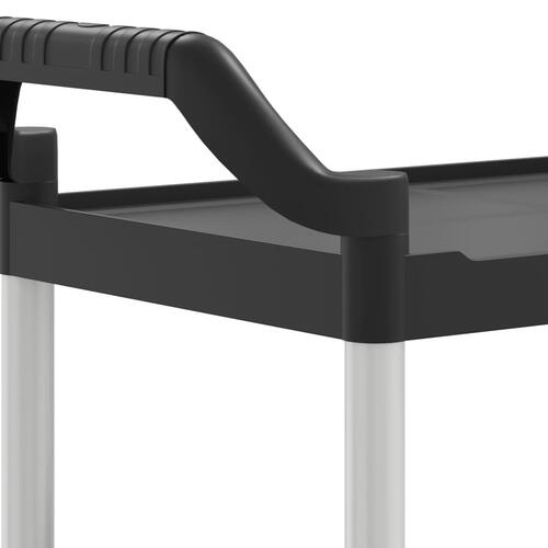 Vogn med 3 hylder 81x41x92 cm aluminium sort