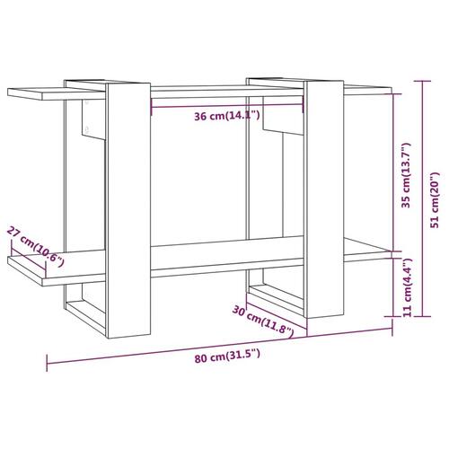 Bogreol/rumdeler 80x30x51 cm sort