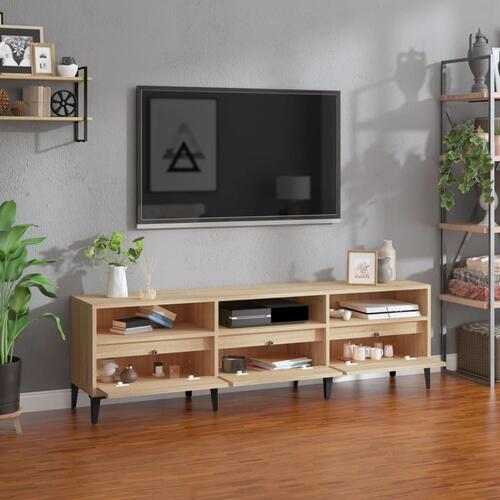 Tv-bord 150x30x44,5 cm konstrueret træ sonoma-eg