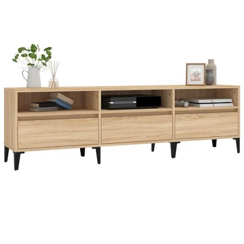 Tv-bord 150x30x44,5 cm konstrueret træ sonoma-eg