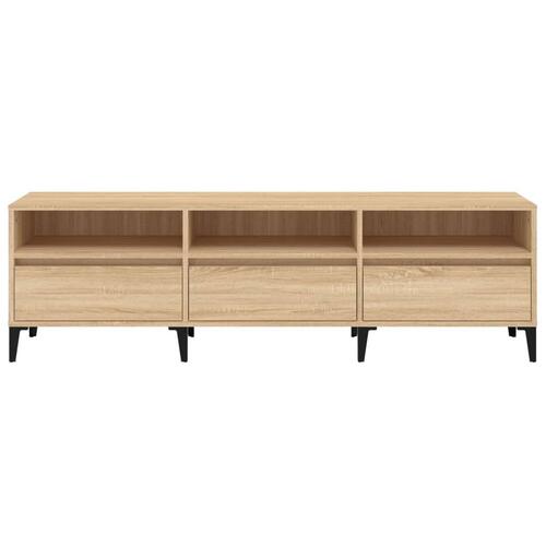 Tv-bord 150x30x44,5 cm konstrueret træ sonoma-eg