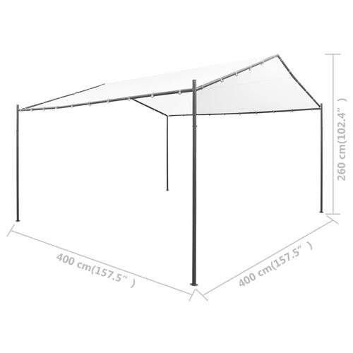 Havepavillon 400x400x260 cm 180 g/m² hvid