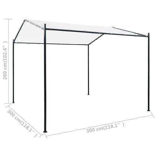 Havepavillon 3x3x2,6 m 180 g/m² hvid