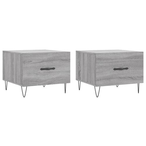 Sofaborde 2 stk. 50x50x40 cm konstrueret træ grå sonoma-eg