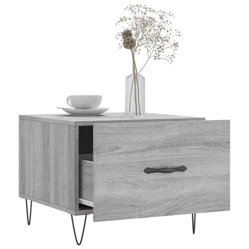 Sofaborde 2 stk. 50x50x40 cm konstrueret træ grå sonoma-eg