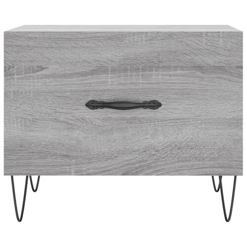 Sofaborde 2 stk. 50x50x40 cm konstrueret træ grå sonoma-eg