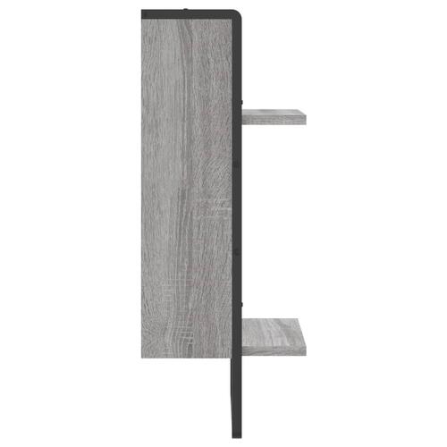 Væghylde med stang 30x25x65 cm grå sonoma-eg