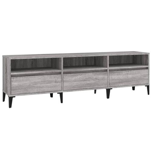 Tv-bord 150x30x44,5 cm konstrueret træ grå sonoma-eg