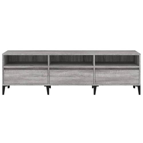 Tv-bord 150x30x44,5 cm konstrueret træ grå sonoma-eg