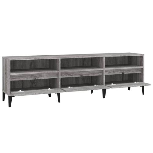 Tv-bord 150x30x44,5 cm konstrueret træ grå sonoma-eg