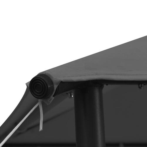 Pavillon 3x3 m stof og stål 180 g/m² antracitgrå