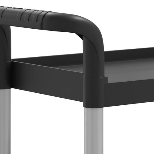 Vogn med 3 hylder 77x34x72 cm aluminium sort