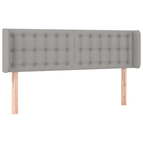 Sengegavl med kanter 147x16x78/88 cm stof lysegrå