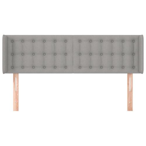Sengegavl med kanter 147x16x78/88 cm stof lysegrå