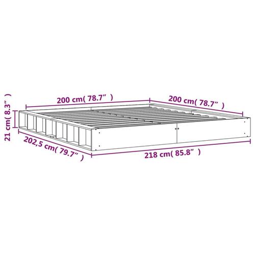 Sengeramme uden madras 200x200 cm massivt fyrretræ gyldenbrun