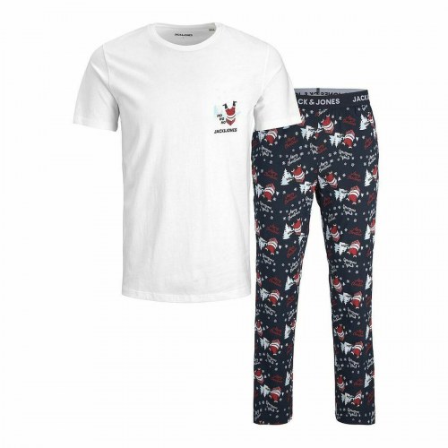Jack & Jones JACSANTA SS pyjamassæt til mænd - Hvid, str. M