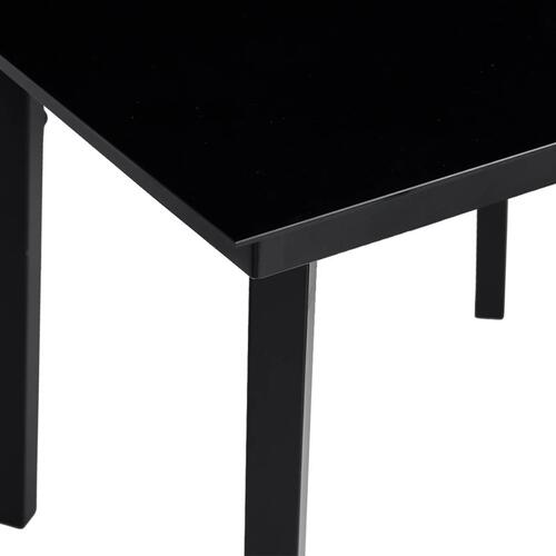 Havebord 80x80x74 cm stål og glas sort