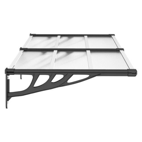 Dørbaldakin 152,5x90 cm polycarbonat sort og transparent