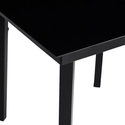 Havebord 140x70x74 cm stål og glas sort