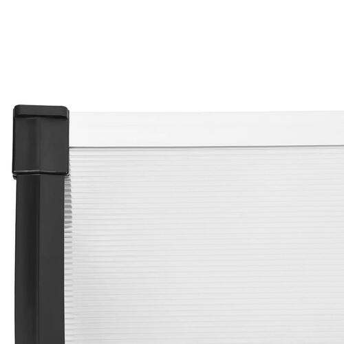 Dørbaldakin 152,5x90 cm polycarbonat sort og transparent