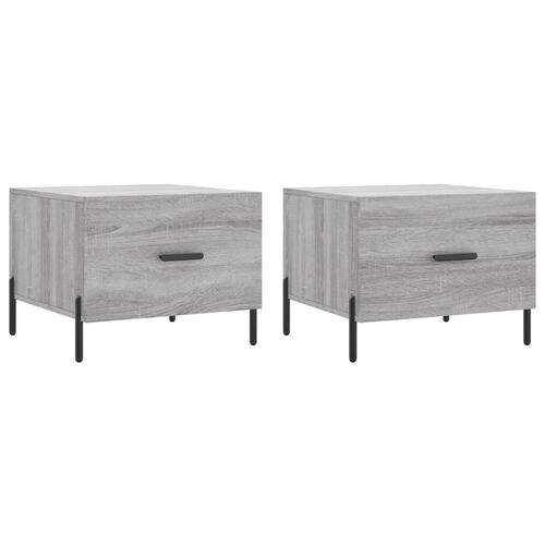 Sofaborde 2 stk. 50x50x40 cm konstrueret træ grå sonoma-eg