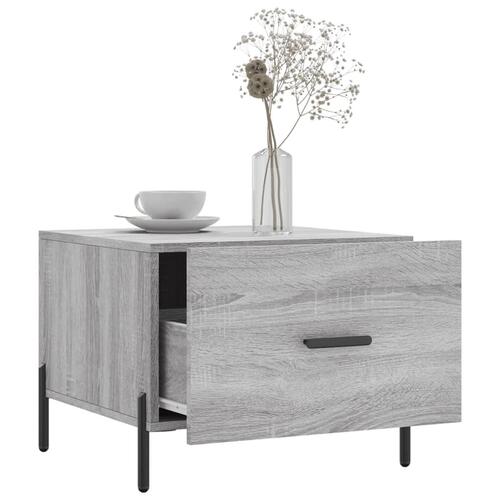 Sofaborde 2 stk. 50x50x40 cm konstrueret træ grå sonoma-eg