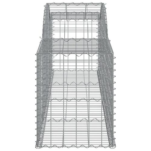 Buede gabionkurve 7 stk. 300x50x60/80 cm galvaniseret jern