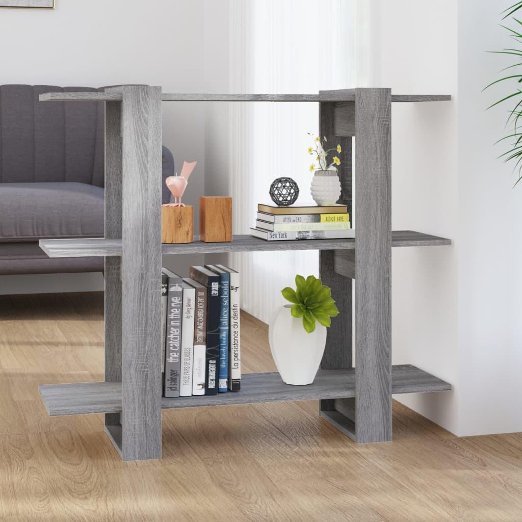 Bogreol/rumdeler 100x30x87 cm grå sonoma-eg