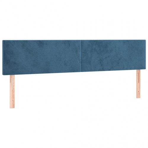 Kontinentalseng med madras 160x200 cm i fløjl - mørkeblå