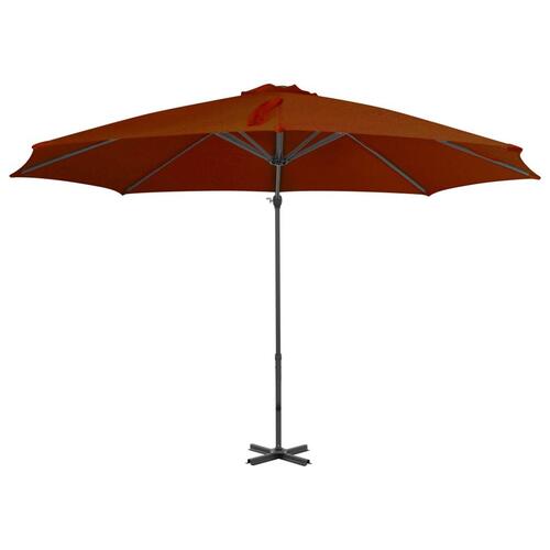 Hængeparasol med aluminiumsstang 300 cm terrakotta