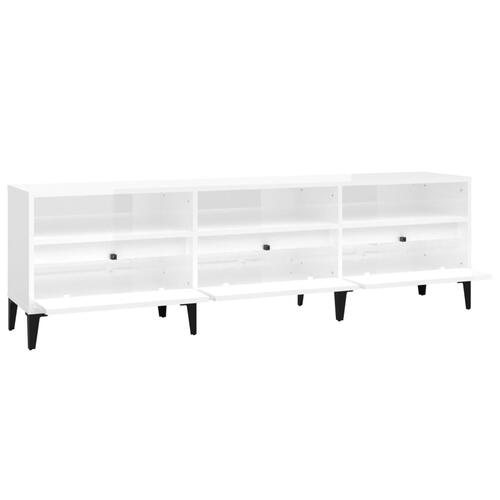 Tv-bord 150x30x44,5 cm konstrueret træ hvid højglans