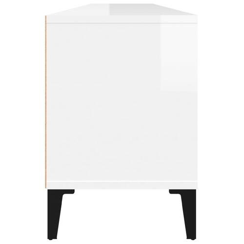 Tv-bord 150x30x44,5 cm konstrueret træ hvid højglans