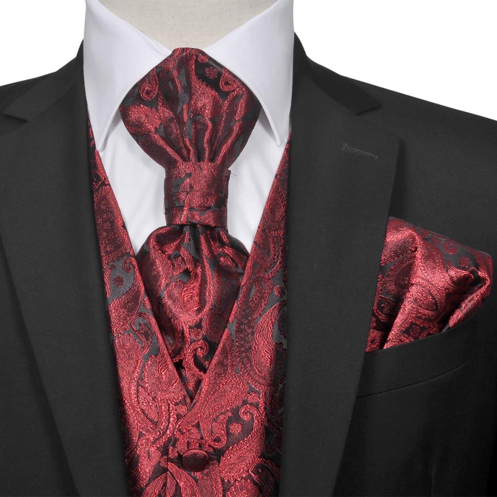 Bryllupsvestsæt herre str. 48 paisley bordeaux