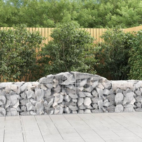 Buede gabionkurve - 2 stk. 300×50×60/80 cm i galvaniseret jern