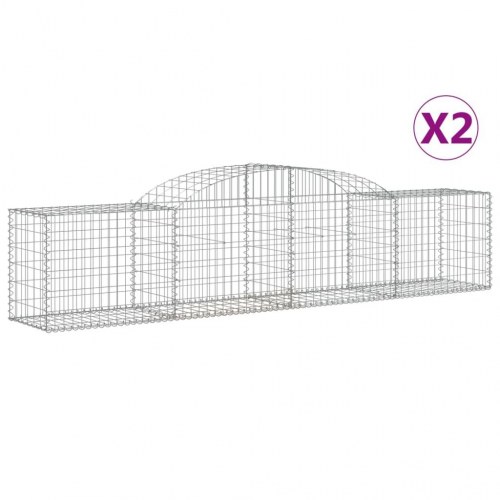 Buede gabionkurve - 2 stk. 300×50×60/80 cm i galvaniseret jern