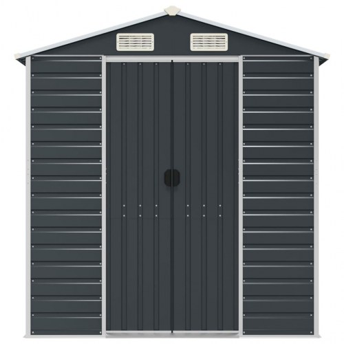 Haveskur 191×215×198 cm i galvaniseret stål - antracitgrå
