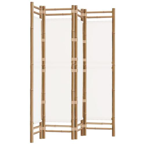 4-panels rumdeler 160 cm foldbar bambus og kanvas